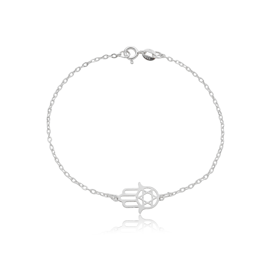 Pulseira Feminina em Prata - Mão de Fátima