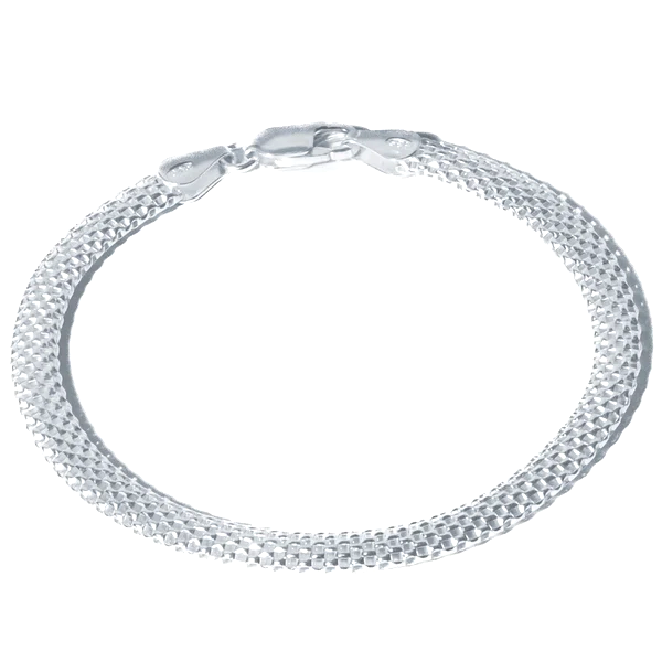 Pulseira em Prata 925 - Pipoca Achatada