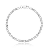 Pulseira em Prata 925 - Trançada Diamantada