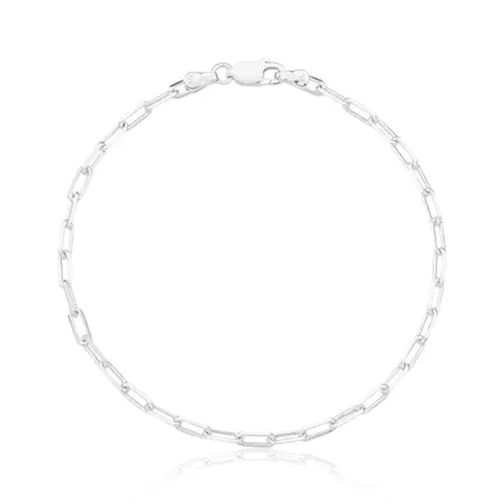 Pulseira em Prata 925 - Cadeado Elo Longo