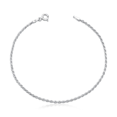 Pulseira Feminina em Prata - Cordão Baiano 1,5mm