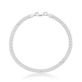 Pulseira em Prata 925 - Esferas Tripla