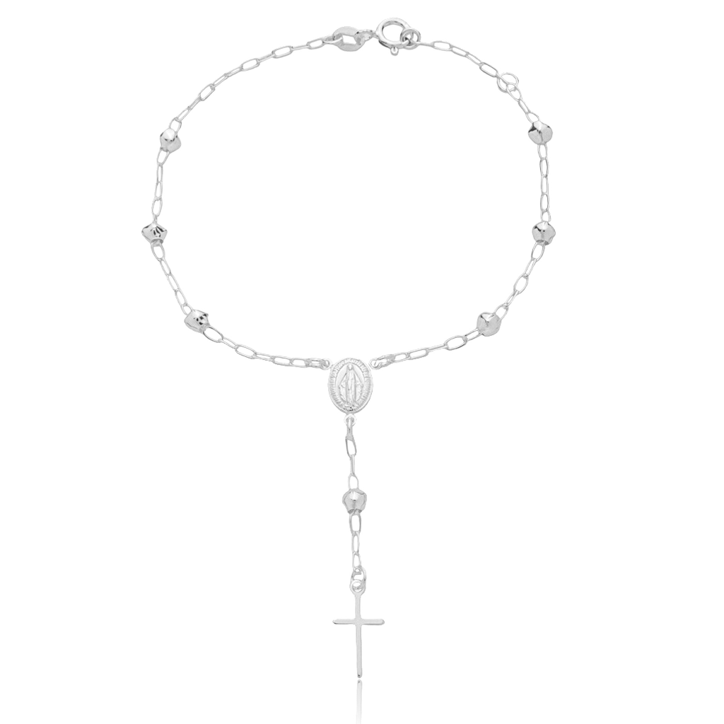 Pulseira Feminina em Prata - Terço