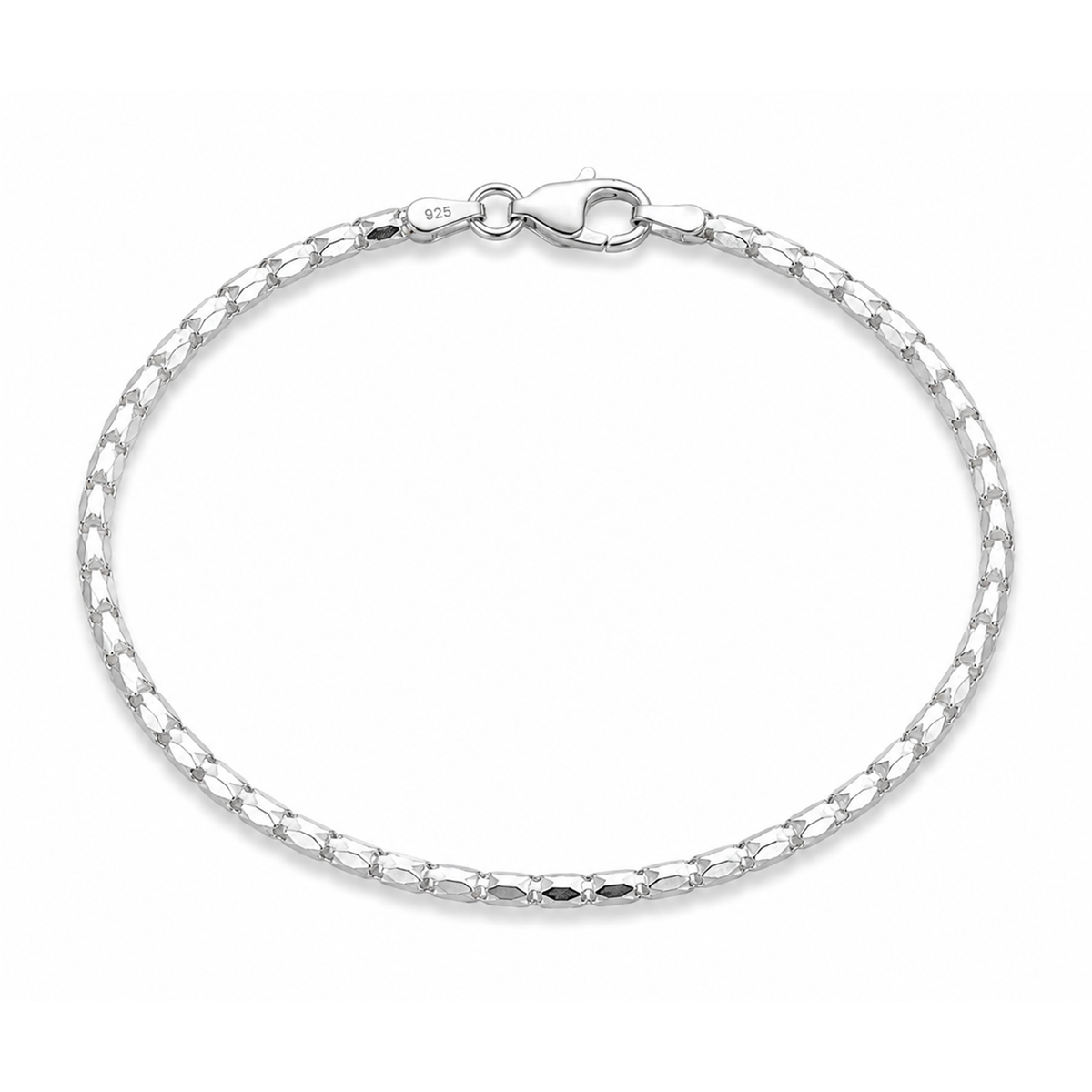 Detalhes da Pulseira Catena Diamantada em Prata 925 com acabamento premium e design minimalista.