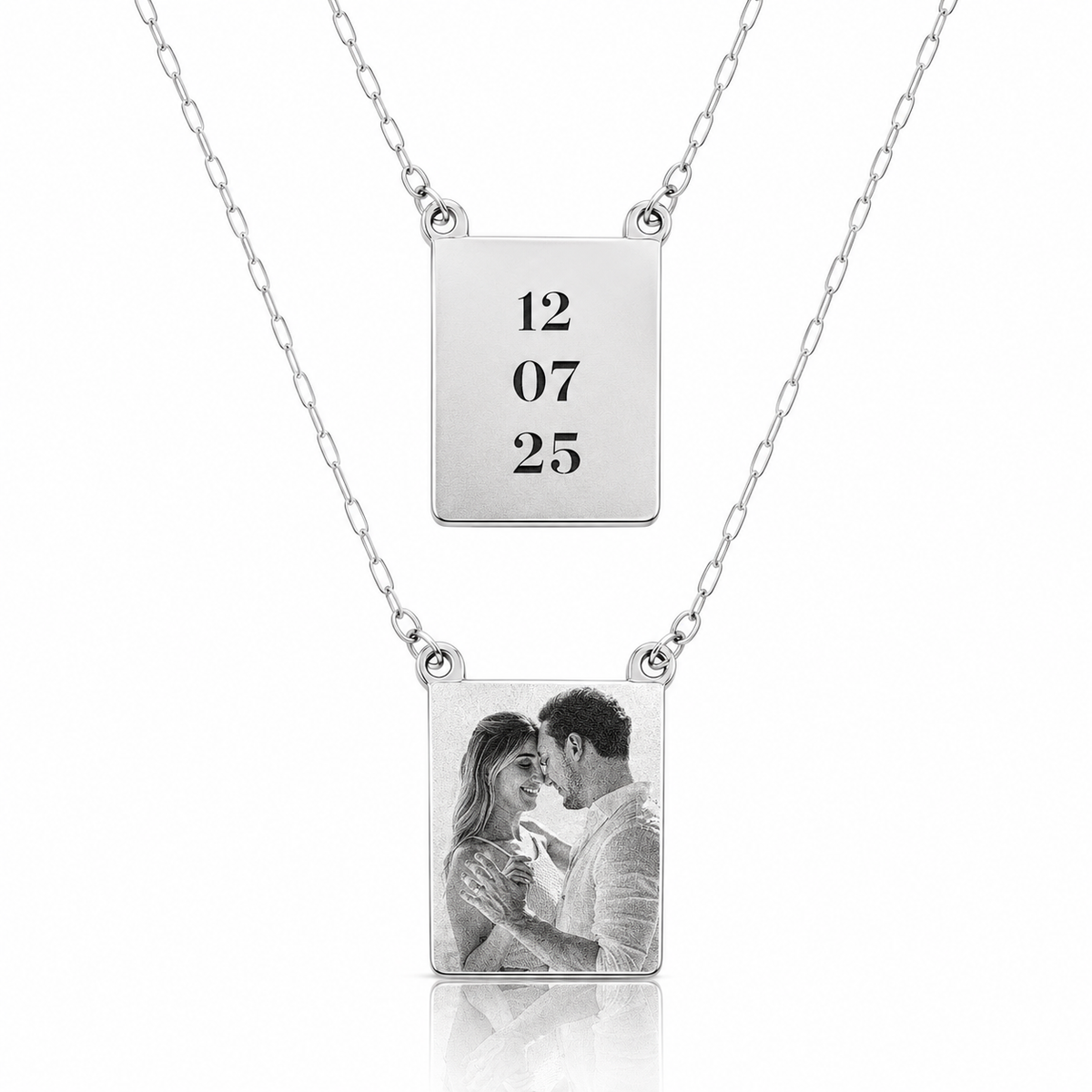 Escapulário em Prata 925 - Retangular Personalizado com Foto