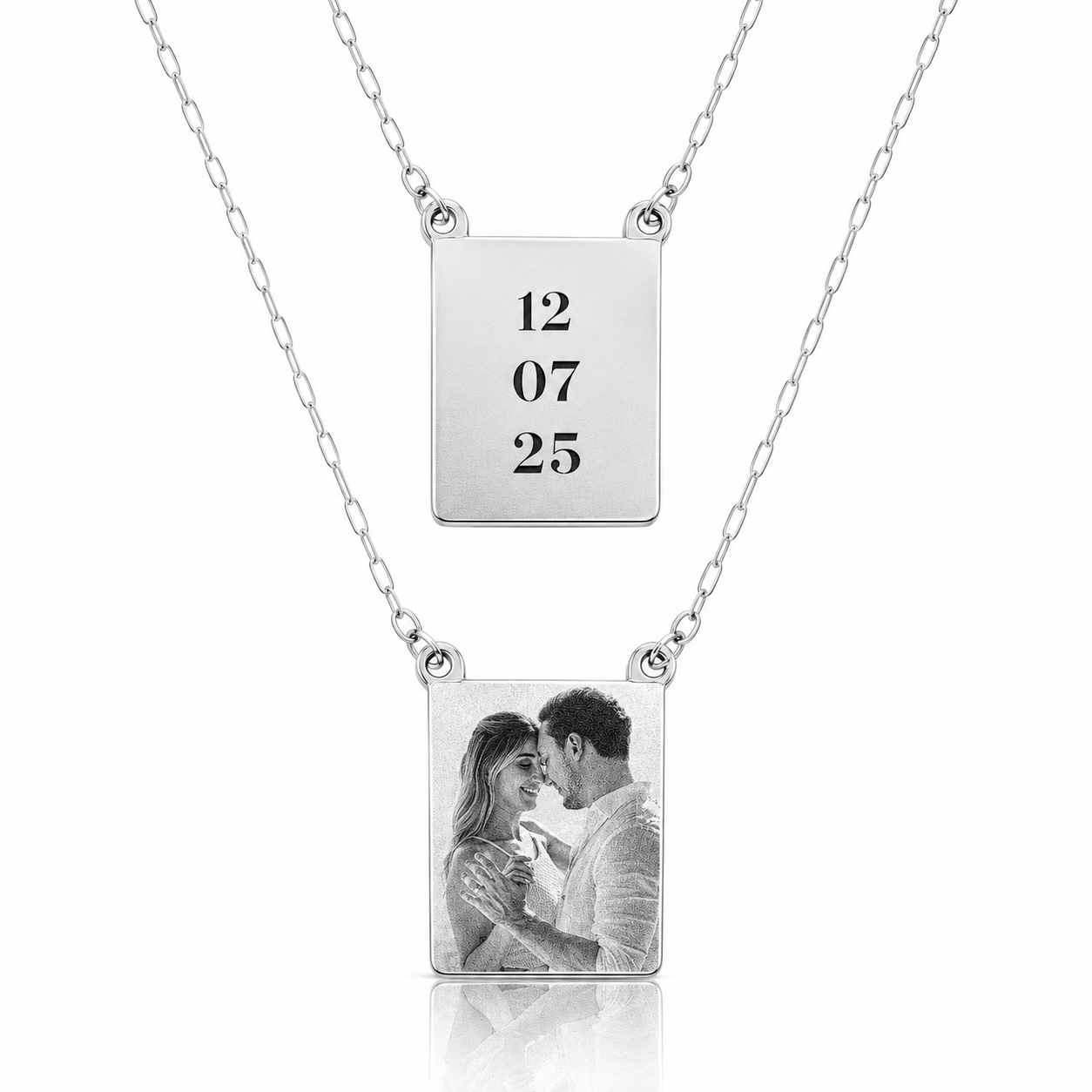 Escapulário em Prata 925 - Retangular Personalizado com Foto