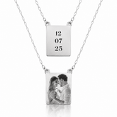 Escapulário em Prata 925 - Retangular Personalizado com Foto