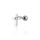 Piercing Feminino em Prata - Cruz