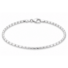 Pulseira Catena Diamantada em Prata 925 com acabamento diamantado e fecho tipo lagosta.