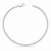 Pulseira Pipoca 2 mm em Prata 925 com acabamento polido e fecho mosquetão.