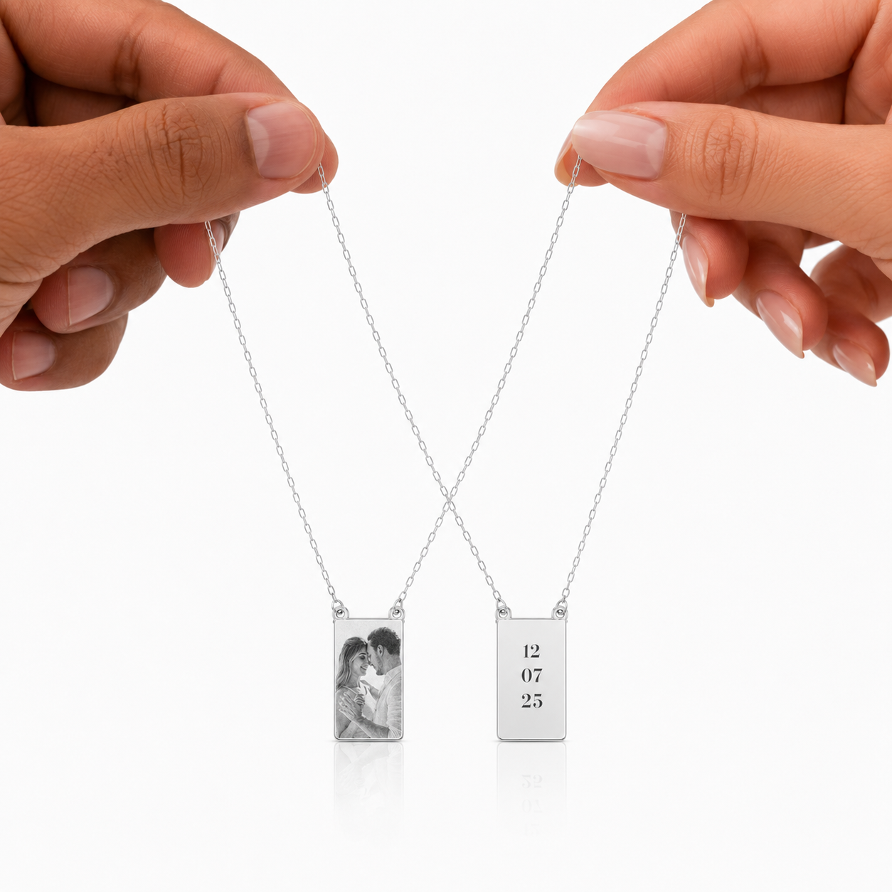 Escapulário em Prata 925 - Retangular Personalizado com Foto
