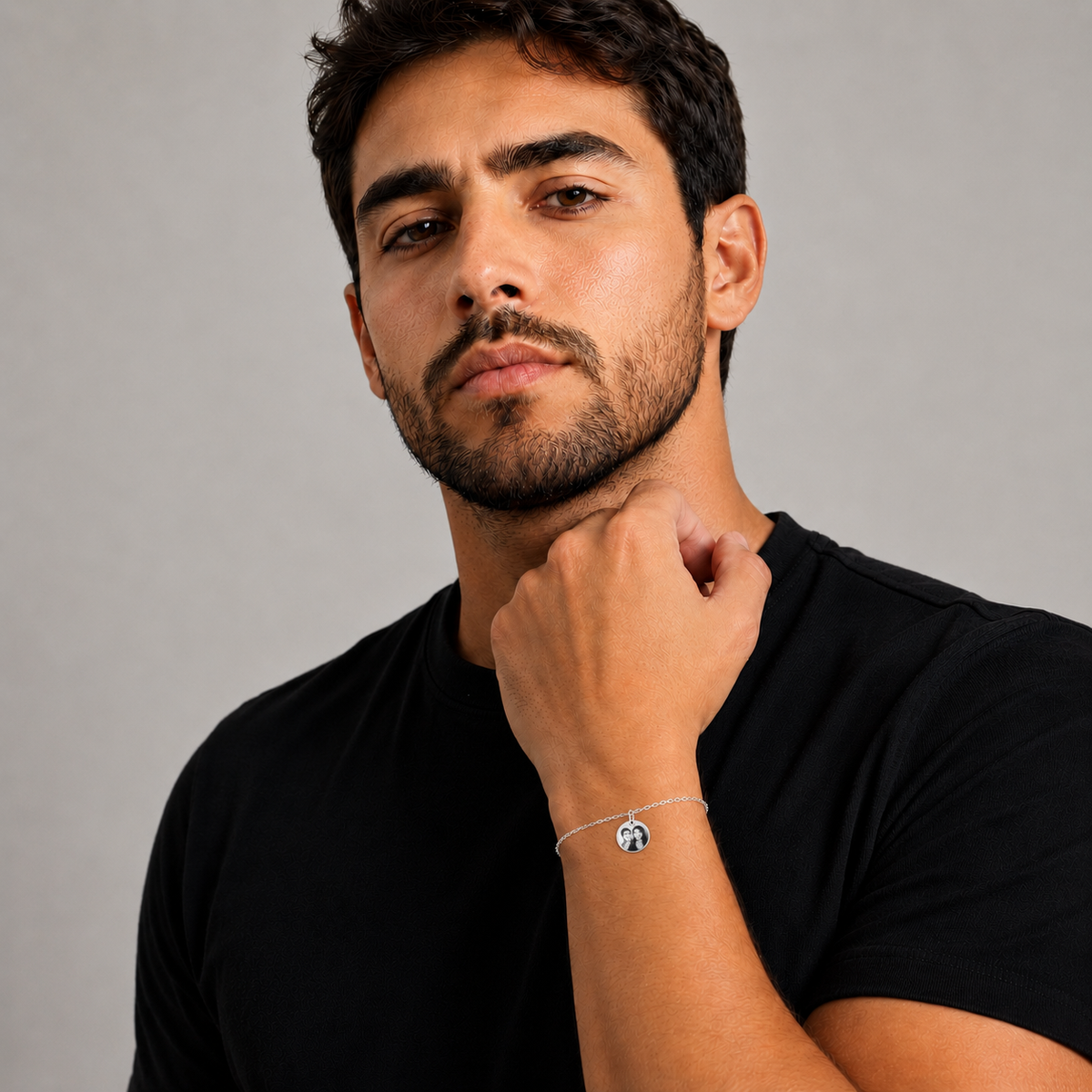 Pulseira Personalizada em Prata 925 - Medalha com Foto